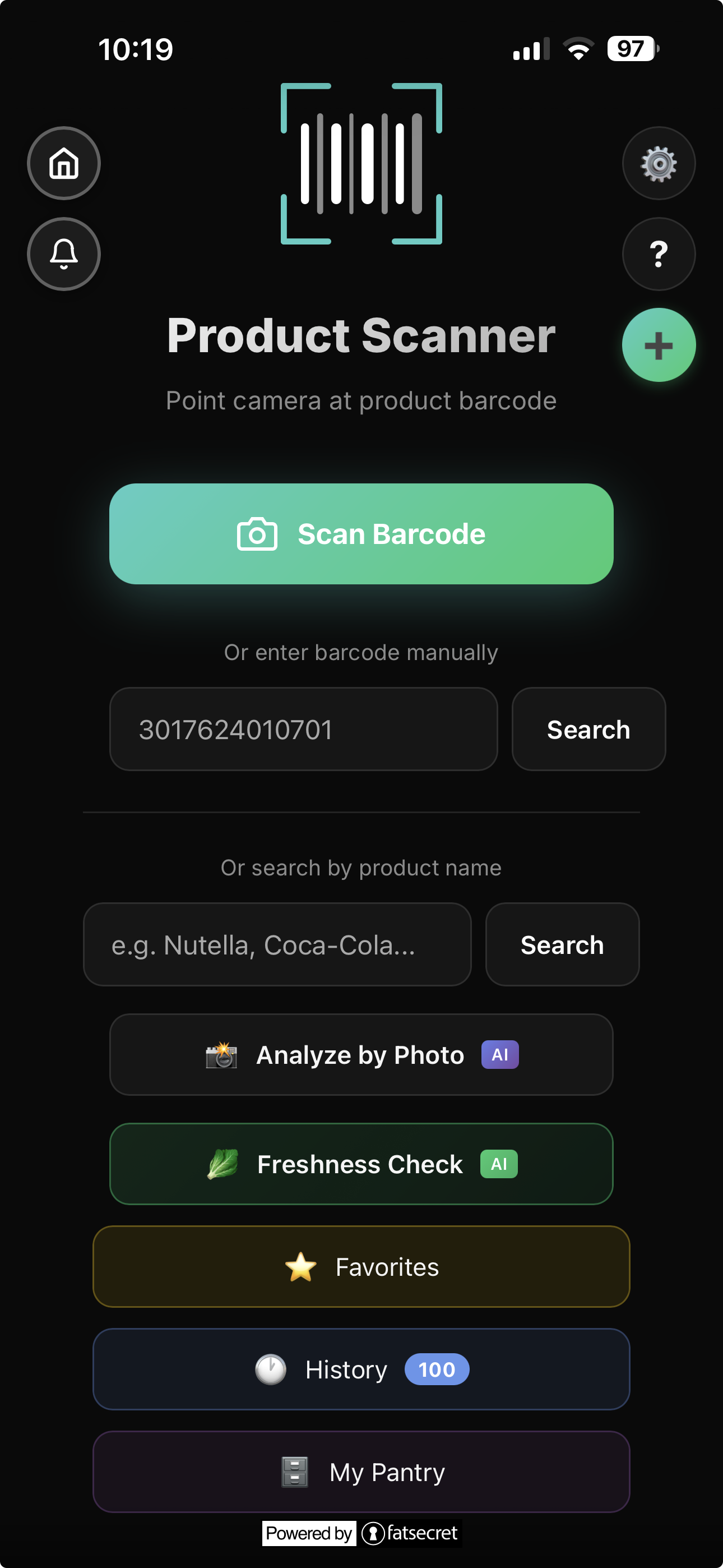 ScanPal app interface